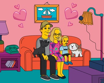 Family portrait illustration / family portrait from a photo / family portrait custom / family illustration portrait / personalized family