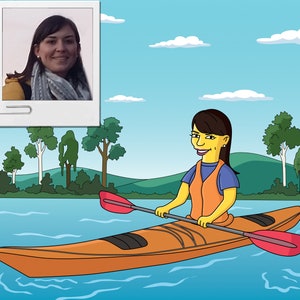 Kajakcadeau: aangepast cartoonportret van foto / kajakcadeaus / kajakkunst / cadeau kajakker / cadeau kajak
