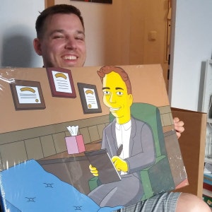 Regalo de terapeuta de salud mental - Retrato personalizado como personaje de dibujos animados / terapeuta de salud mental personalizado / oficina de terapeuta de salud mental