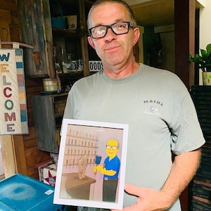 Woodcarver Gift - Custom Portrait from your Photo as Yellow Character / wood carver gift / woodcutter gift / wood cutter