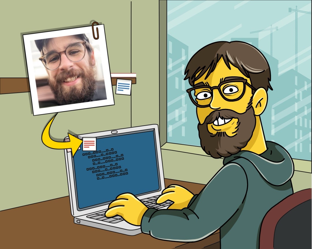 Programmer Gift - Custom Portrait as Yellow Cartoon Character ...