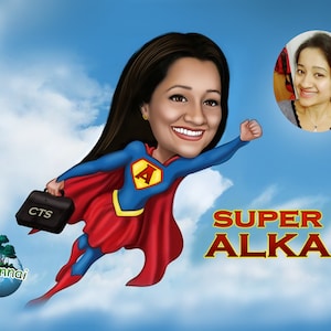 Employee of the month gift - Superhero Portrait from photo / employee appreciation gifts / employee recognition gifts / best employee gifts