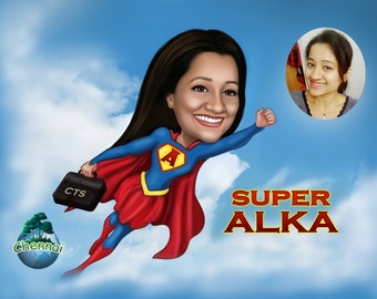 Employee of the month gift - Superhero Portrait from photo / employee appreciation gifts / employee recognition gifts / best employee gifts