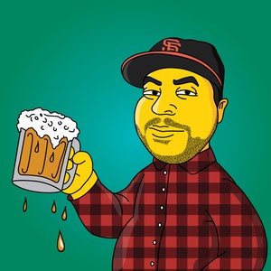 Beer lover gift / portrait for him / cartoon commission digital art / boyfriend cartoon / brother portrait / craft beer lover gift dad