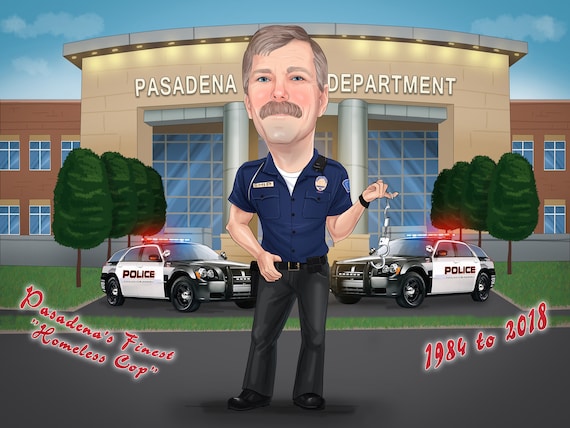 Police Retirement Gift Caricature from photo / police officer retirement gift / police officer leaving gift / cop retirement