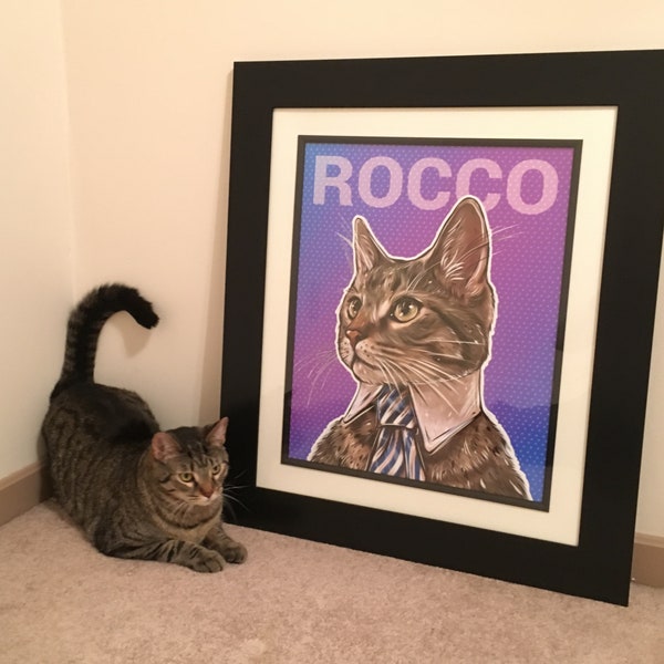 Personalisiertes Pop Art Katzen Portrait / Katzen Portrait nach Foto / Katzen Portrait / Tuxedo Portrait / Katzenportrait