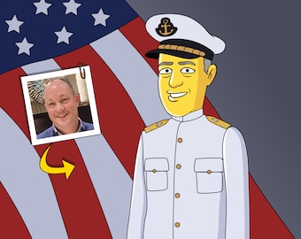 Admiral Gift - Custom Portrait from Photo, rear admiral, naval officer