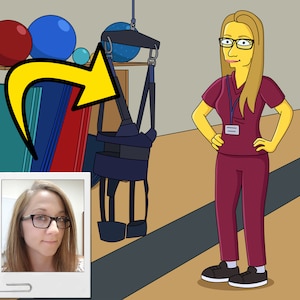 Regalo tecnico riabilitativo - Ritratto personalizzato come personaggio dei cartoni animati / regalo per coach della salute / regalo per infermiere riabilitativo / coach del benessere / regalo per assistente riabilitativo OT