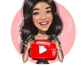 Vlogger Logo - custom portrait for your business logo / youtuber logo