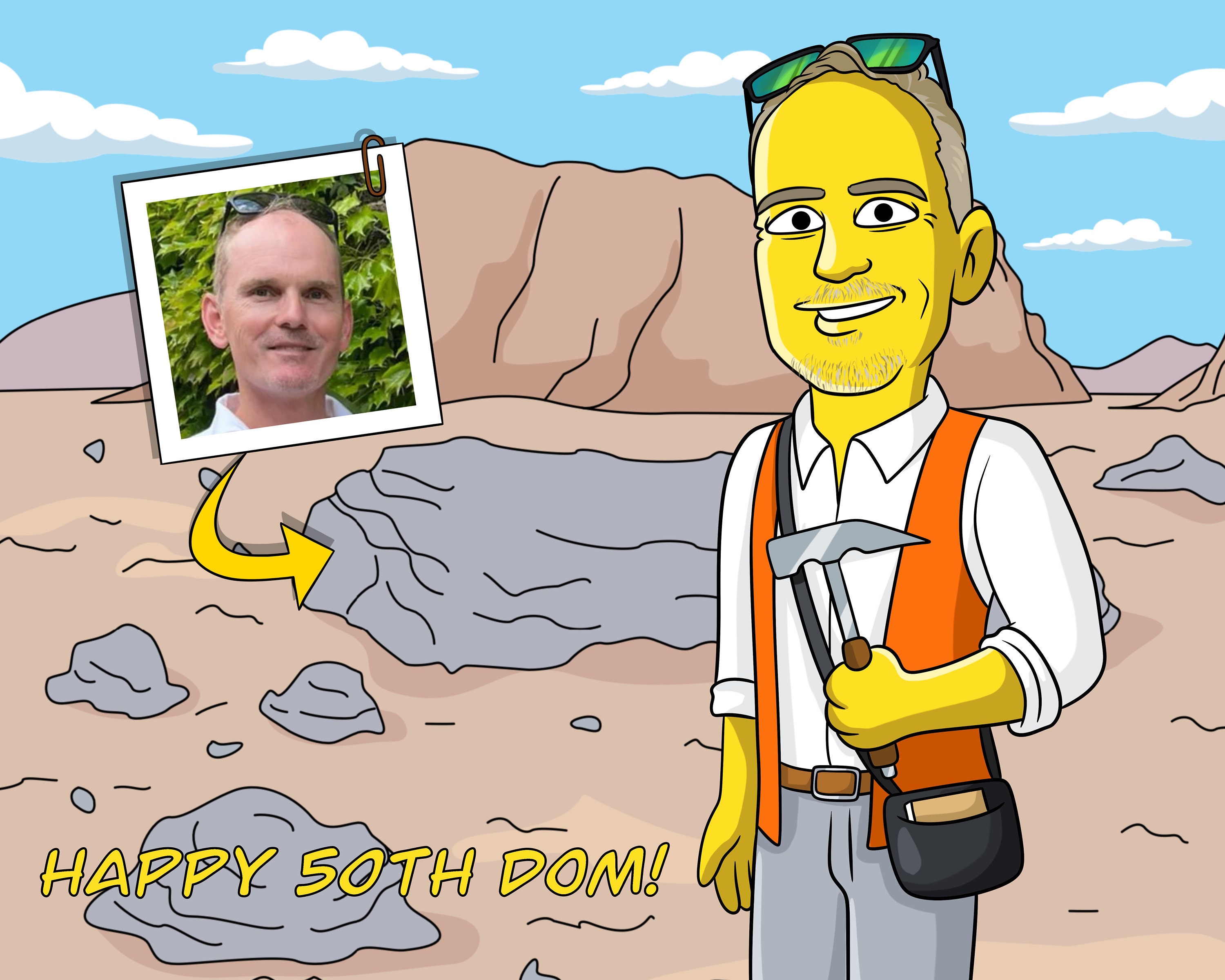 Geologist Gift  - Custom Portrait as Cartoon Character / geology gift / geology student gift / geology professor gift / geologist present