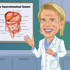 Gastroenterologist Gift - Custom Caricature Portrait From Your Photo / Gastroenterology gift