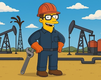 Petroleum Engineer Gift - Custom Portrait from Photo as Yellow Character