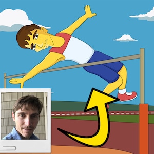 High Jumper Gift - Custom Portrait from Photo as Yellow Character / High Jump Gift
