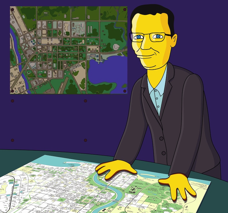 Urban Planner Gift Custom Portrait as Cartoon Character / Etsy