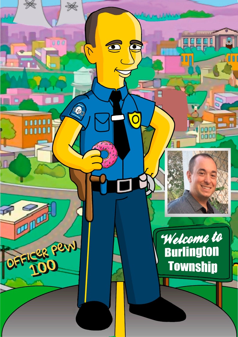 Law Enforcement Gifts Custom Portrait from Photo as Cartoon Character / law enforcement appreciation / police academy graduation gifts image 5