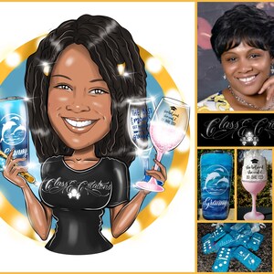 Glassware Designer Logo - custom cartoon portrait logo for your business / Glassware logo