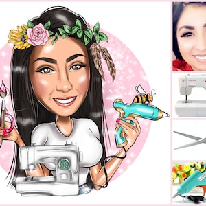 Sewing Logo Design - custom portrait for your business logo / clothing logo / fashion logo design