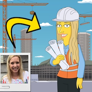 Cadeau civiel ingenieur: portret op maat als stripfiguur/cadeau civiele techniek