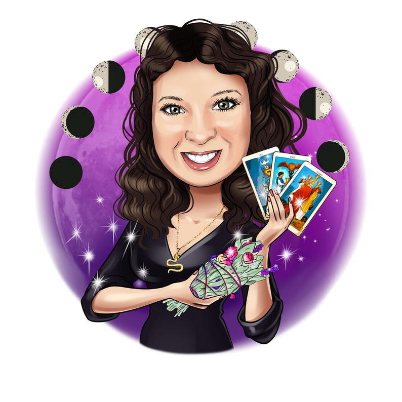 Tarot Logo - custom portrait logo for your business / tarot reading logo image 6