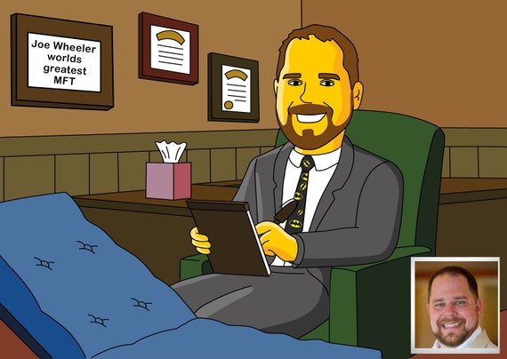Family Therapist Gift - Custom Portrait as Cartoon Character / marriage therapist gift / marriage counselor