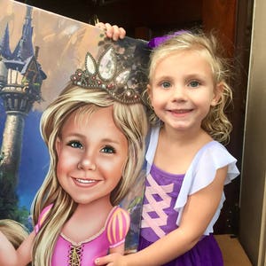 Princess Portrait in Fairytale style / Fairytale Portrait / Mermaid Portrait / Fairytale Gifts / Fairytale Princess image 1