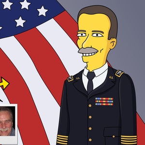 Colonel Gift - Custom Portrait from Photo as Yellow Character, lieutenant colonel