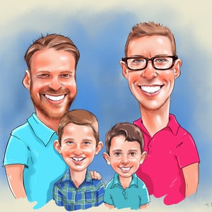 Regalo de retrato de papá / caricatura de dibujos animados de papá / regalo de retrato de padre / retrato de papá / retrato de esposo / retrato de papá personalizado / caricatura de papá