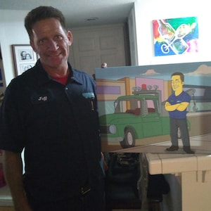 Presente para motorista de caminhão de reboque - Retrato personalizado da foto como personagem amarelo/presente para operador de caminhão de reboque
