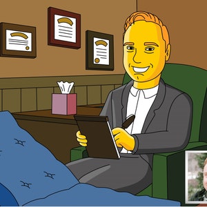 Principal Gift - Custom Portrait as Cartoon Character, assistant principal, principal retirement