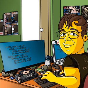 Computer Geek Gift Custom Portrait as Cartoon Character / computer nerd gift / coder gift / computer science gifts /graphic designer gift image 9