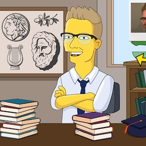 Philosophy Student Gift - Custom Portrait as Cartoon Character, Philosophy gift, Philosophy art