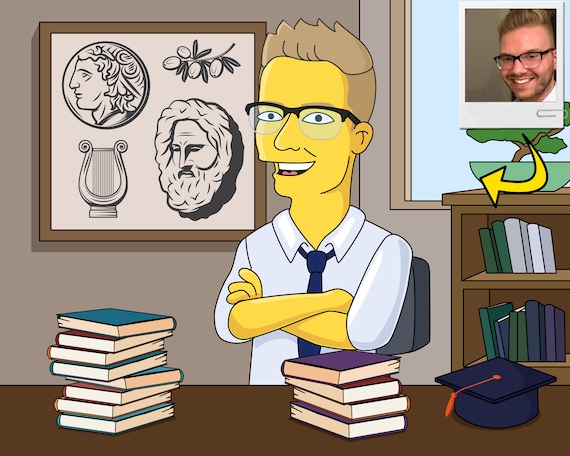 Philosophy Student Gift Custom Portrait as Cartoon - Etsy Australia