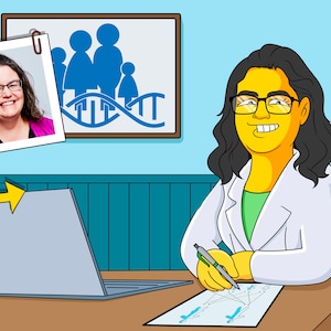 Genetic Counselor Gift - Custom Portrait from your Photo as Cartoon Character / geneticist gift