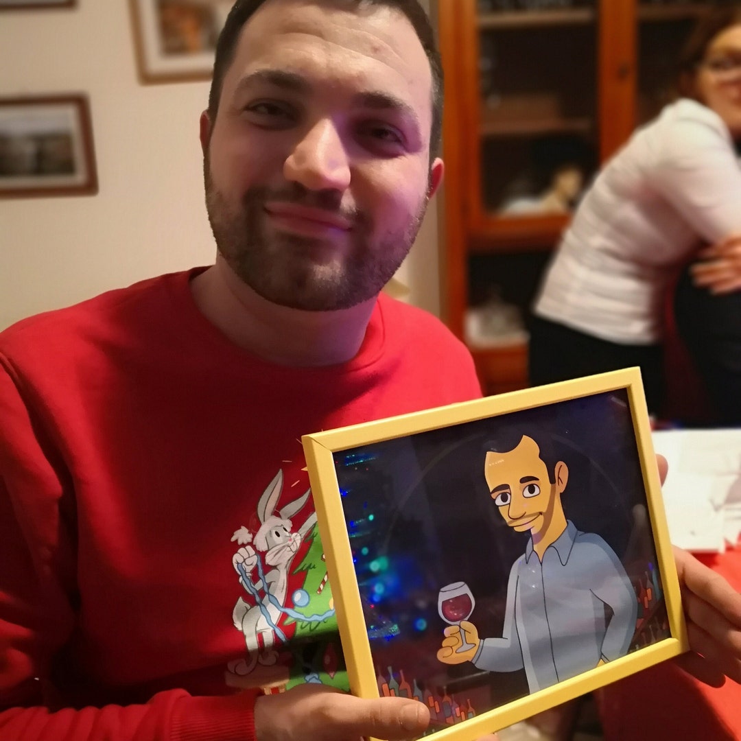 Winemaker Gift Custom Cartoon Portrait From Photo / Winemaking Gift