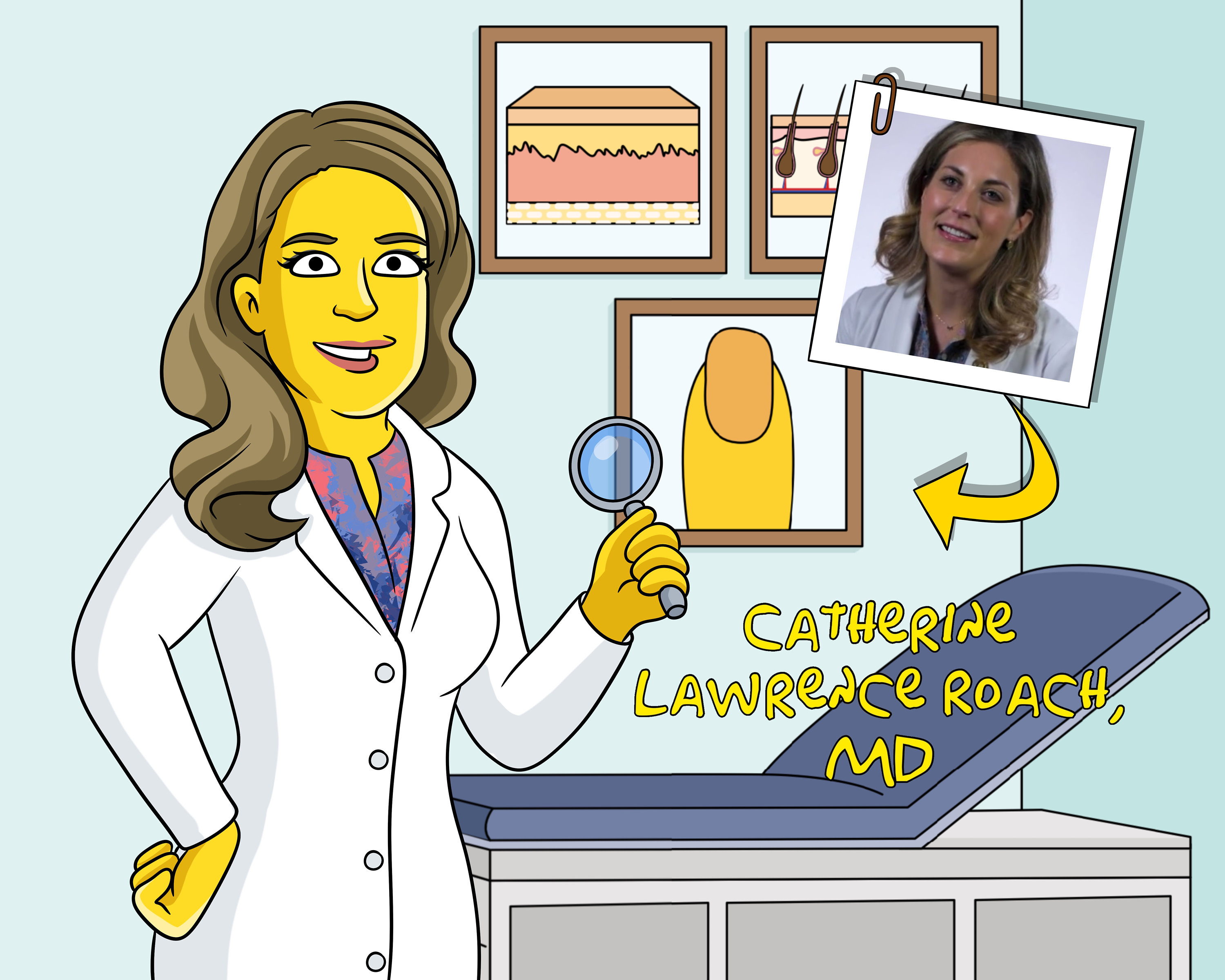 Dermatologist Gift - Custom Portrait as Cartoon Character / skin doctor gift / dermatology nurse gift / dermatology office gift