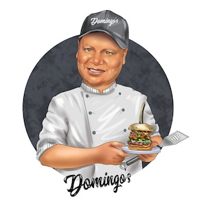 Burger Logo - custom cartoon logo for your business, burger restaurant, grill logo