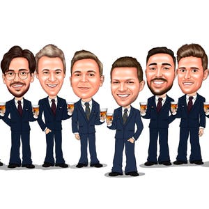 Groomsmen Caricature Gift / fun groomsmen gifts ideas / groomsmen cartoon / best man caricature / groomsmen portrait / stag party cartoon