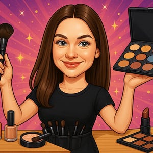 Makeup Artist Gift - Custom Caricature From Photo, make up artist gift, makeup artist caricature
