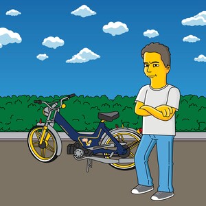 Motorcyclist Gift  - Custom Portrait from Photo as Yellow Cartoon Character / motorcycle art / motorcycle gifts for men /custom biker gift