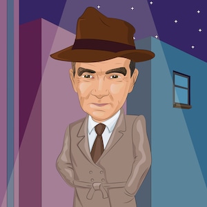 Cadeau detective: aangepast karikatuurportret van je foto / cadeau privédetective
