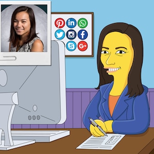 Gift for Social Media Manager - Custom Portrait as Cartoon Character / marketing manager gift /virtual assistant gift /social media marketer