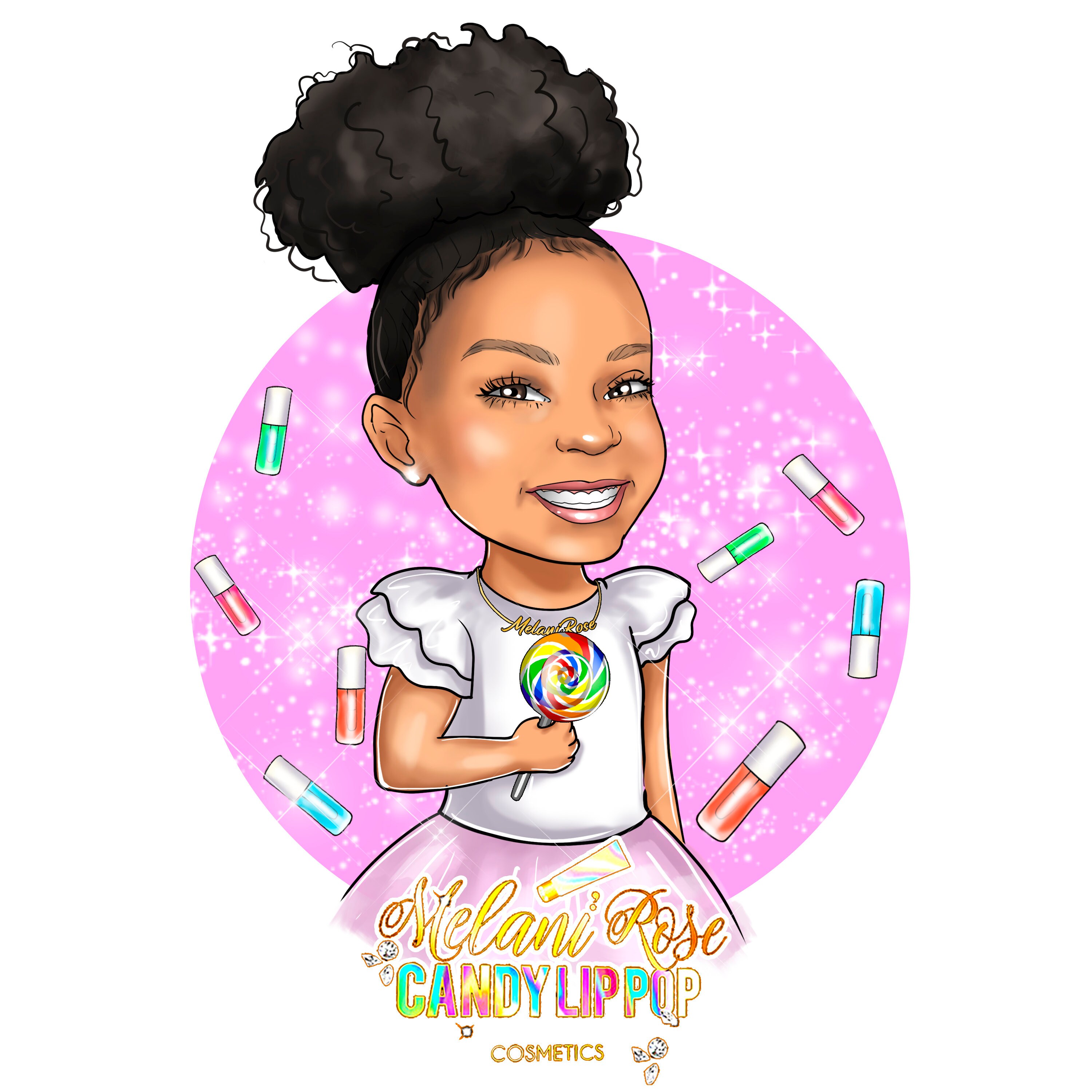 Lip Gloss Business Logo Custom Cartoon Portrait for Your Etsy