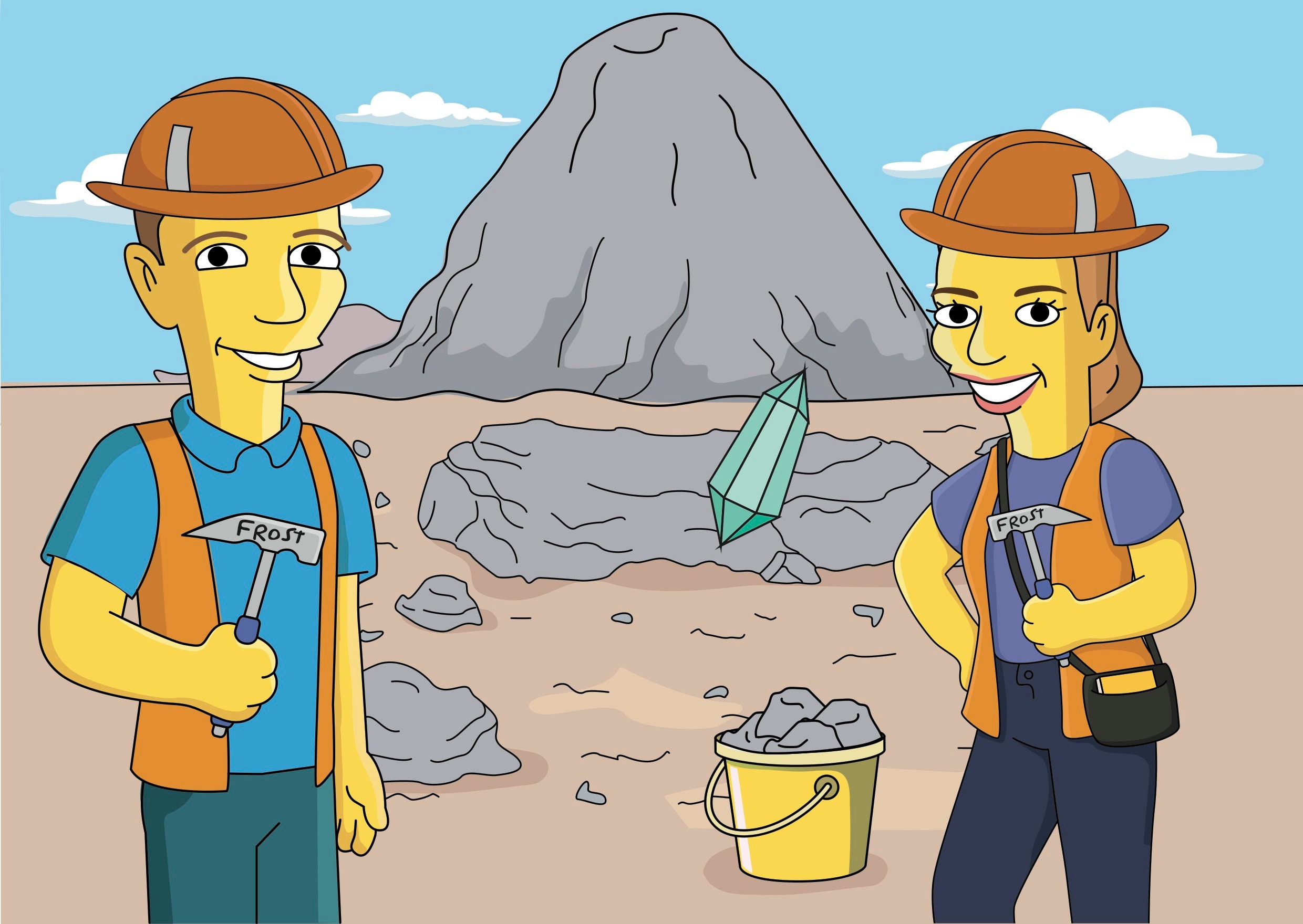 Geologist Gift Custom Portrait as Cartoon Character / | Etsy