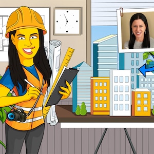 Home Inspector Gift - Custom Portrait as Yellow Character, building inspector, home inspection