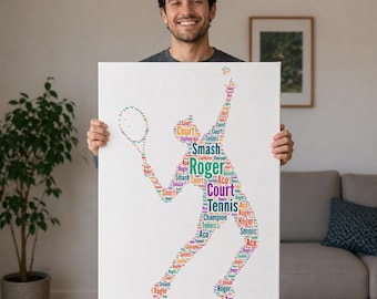 Word Art Tennis Player Gift / tennis coach gift