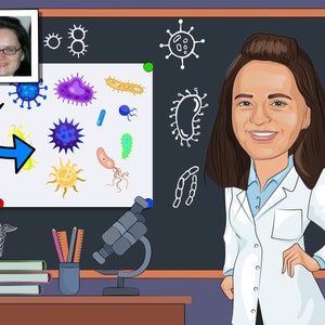 Mikrobiologie-Lehrer Geschenk - Benutzerdefinierte Karikatur vom Foto, Epidemiologie-Lehrer Infektionskrankheiten