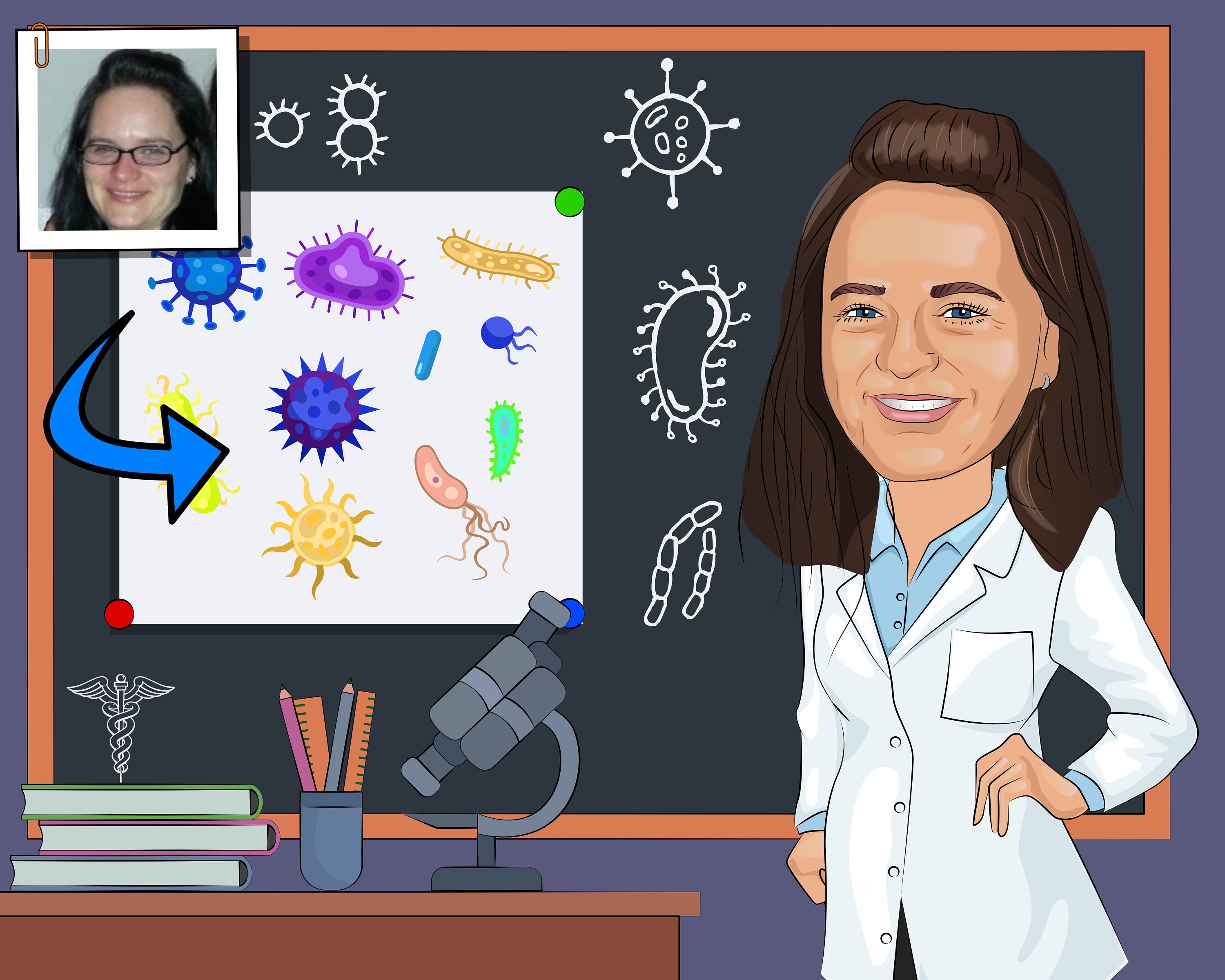 Female Science Teacher Cartoon