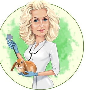 Veterinarian Logo - custom portrait for your business logo / Veterinary logo / Vet logo