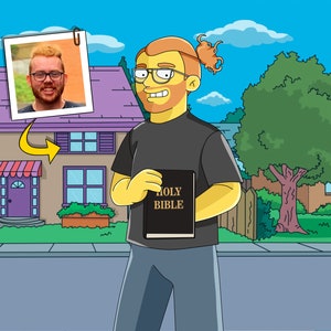 Missionary Gift - Custom Portrait from your Photo as Cartoon Character / sister missionary gift
