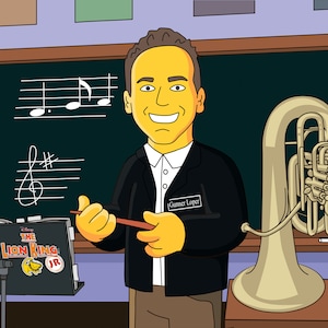 Tuba Teacher Gift - Portrait as Cartoon Character / tuba student gift